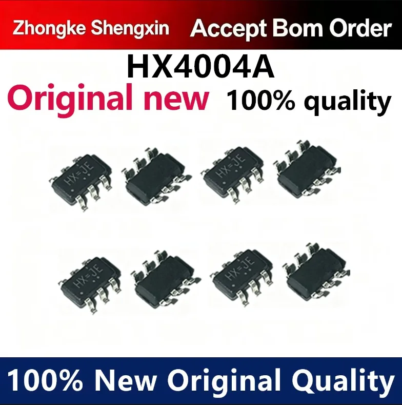 （5pcs-100pcs）New HX4004A SOT23-6 SMT Silk Screen HX=JE Sensorless Boost IC HX4004