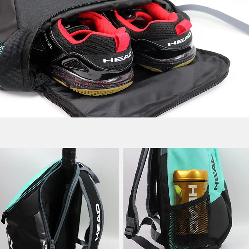 Genuine HEAD Tennis Bag Men Women Shoes Warehouse Tennis Backpack Limited Edition Large Capacity Tennis Squash Padel Racket Bags