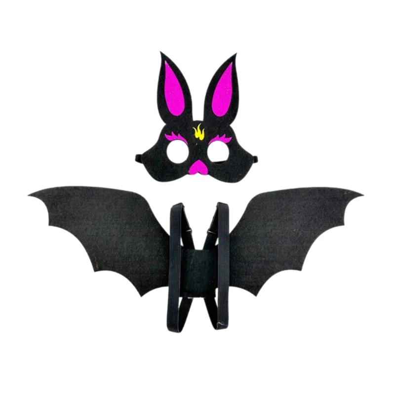 Bat-kostuumaccessoires voor volwassenen met vleermuisvleugel, vleermuismasker voor volwassen kinderen jongen meisje cosplay