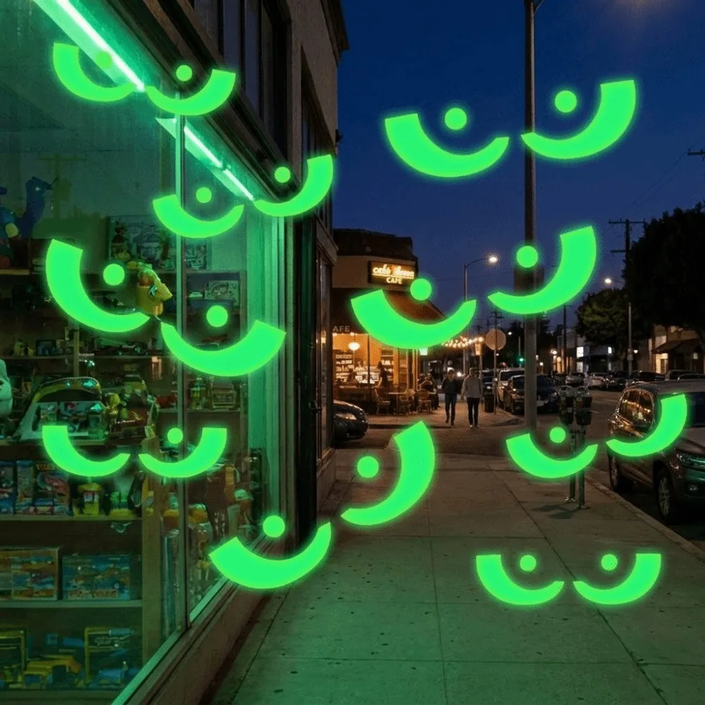 PVC Peeking Eyes Decals Non-Damaging Self Adhesive Window Stickers Realistic Removable Glow In The Dark Stickers Home Decor