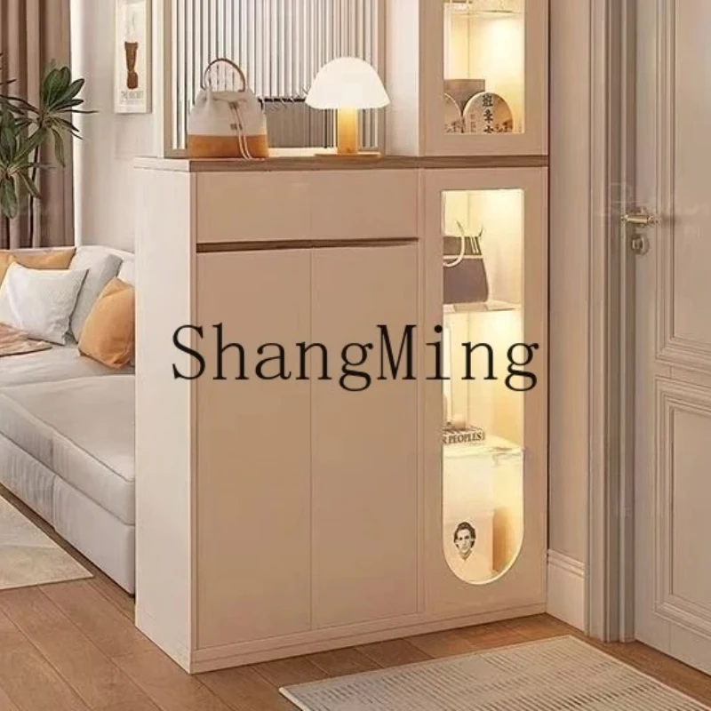 

FG light luxury entrance door Entrance cabinet Solid wood door hall Screen partition Living room Small apartment Ultra-thin