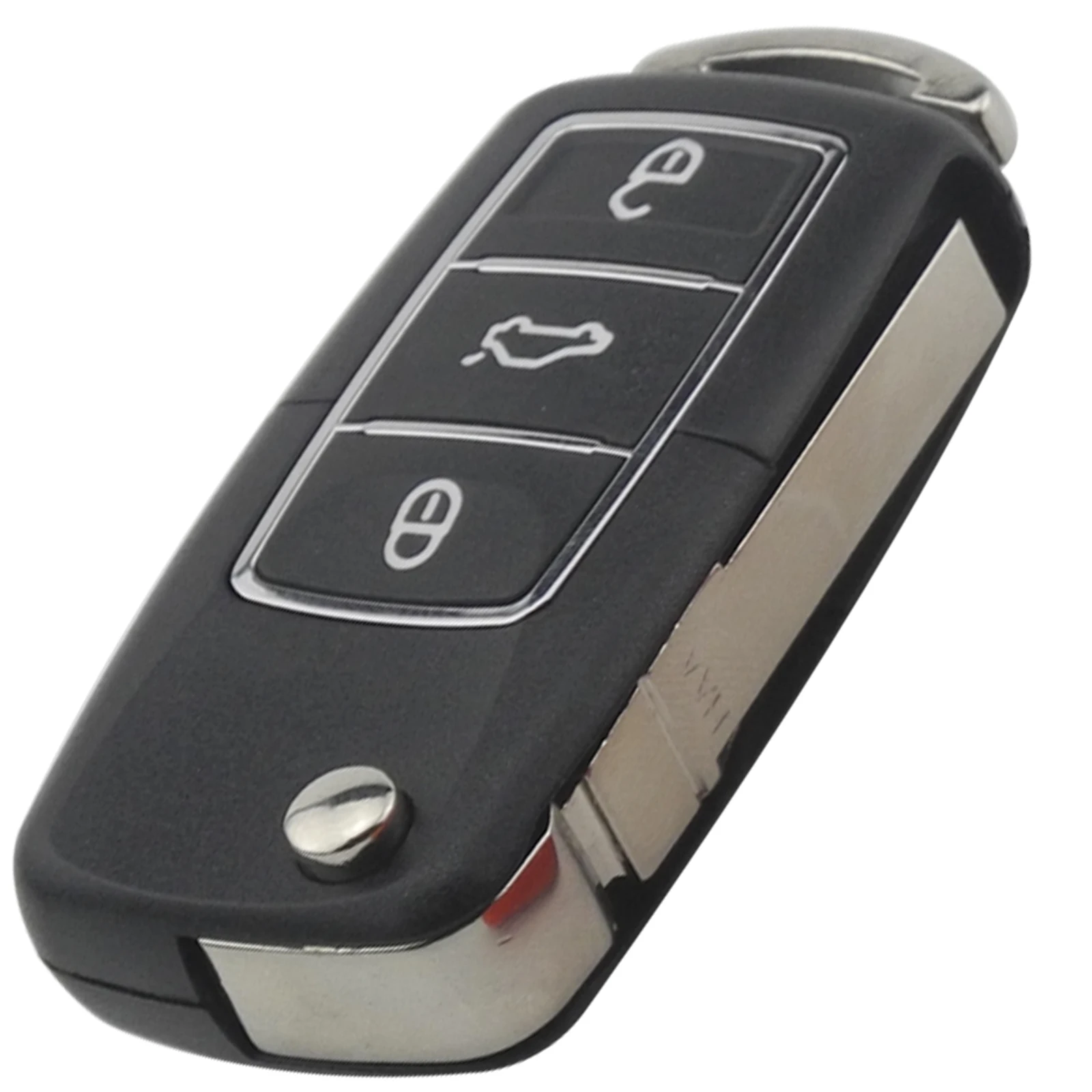 jingyuqin 3 Buttons Flip Folding Remote Car Key Shell Case Fob(Original model) For VW Jetta Golf Passat Beetle Polo Bora