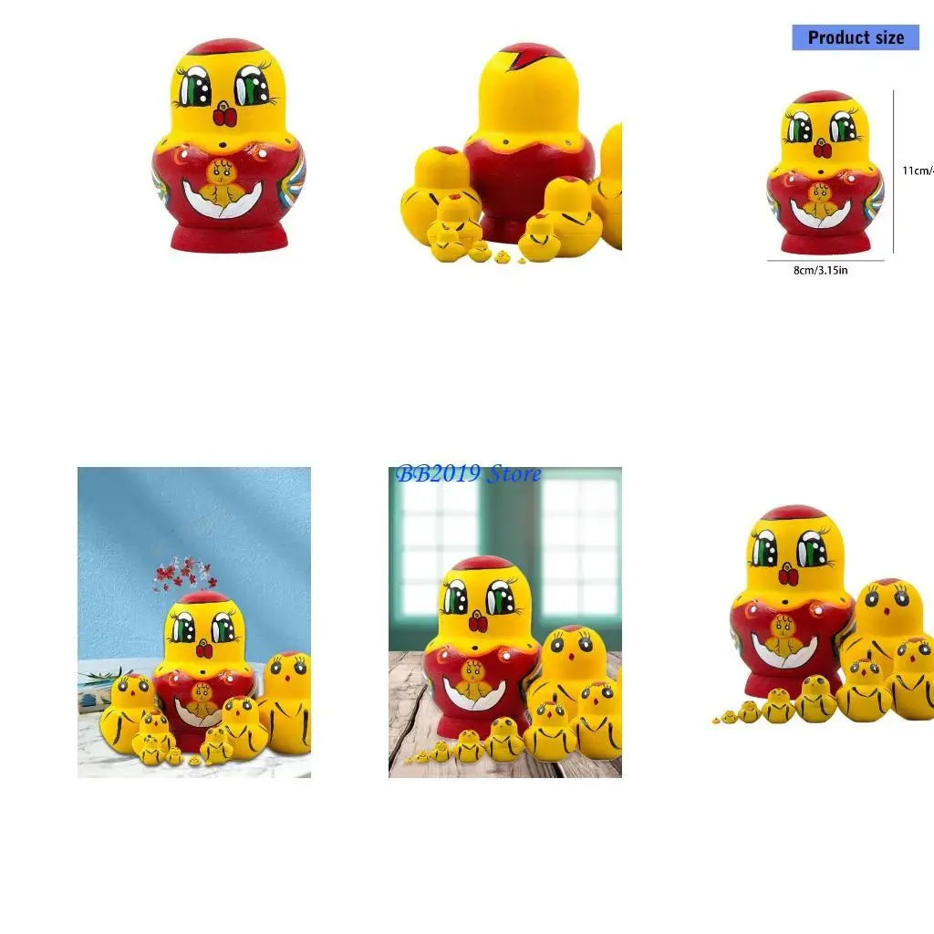 Q0KB Classical Russian Matryoshka Nesting Dolls Stacking Toy for Kids Fine Motor