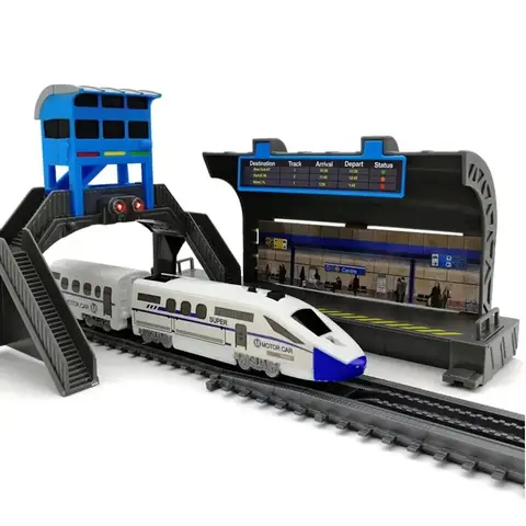 Train Electrique Adulte F Fityle Train Électrique Jouet Avec Sons Et Lumières - Modèle Réaliste 4 Voitures Pour Enfants Dès 3 Ans