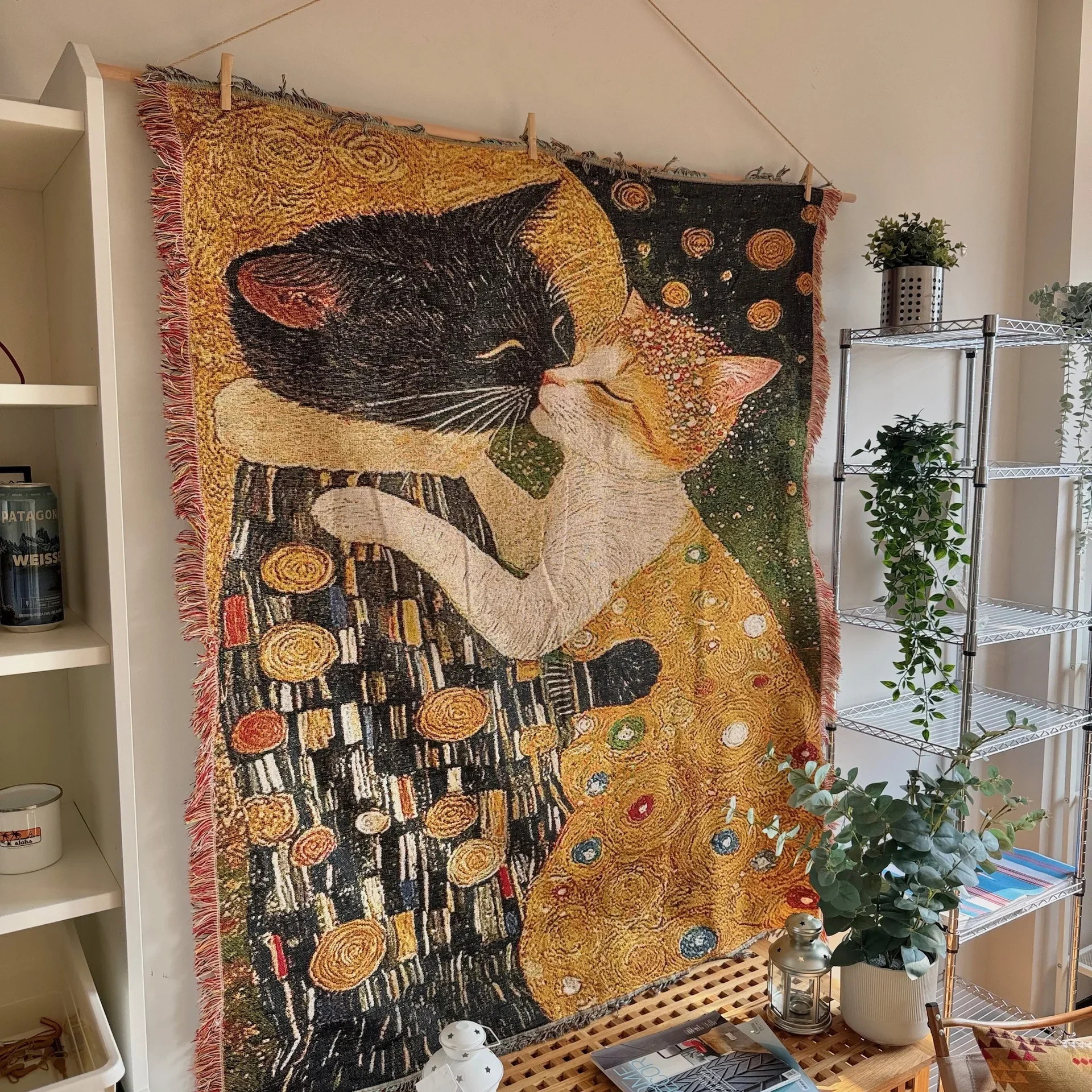 Halloween Cat Kiss Art Pattern Blanket For Beds Sofa Towel Full Cover Sofa Blankets Throw Sofa Cover Tapestry Home Decor