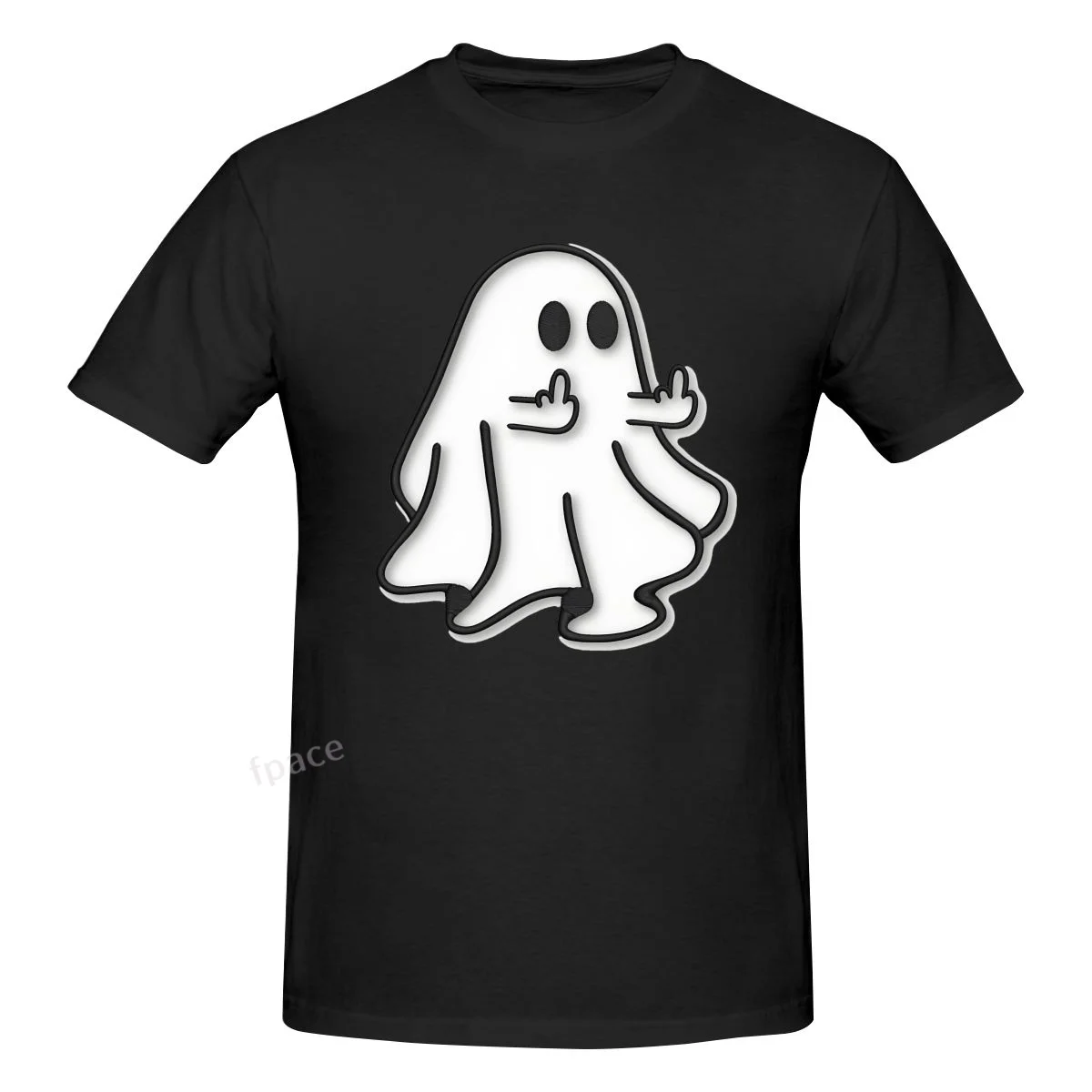 

Middle Finger Ghost Men's Basic Short Sleeve T-Shirt