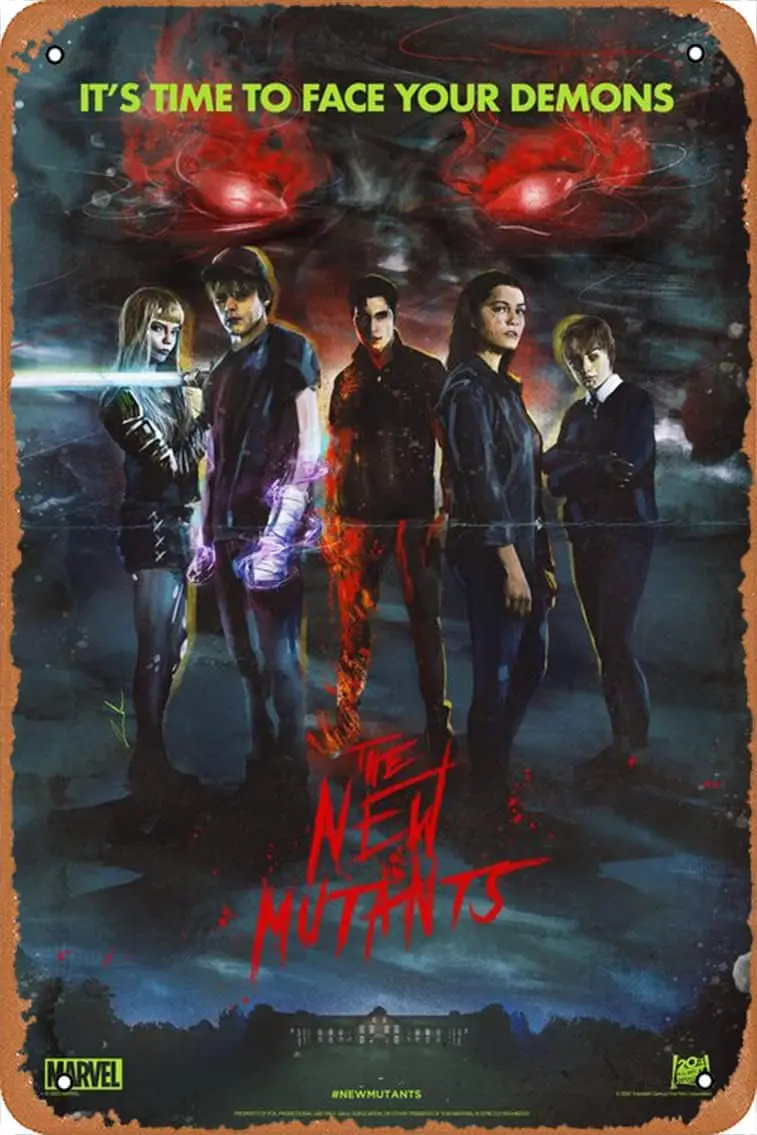 Retro The New Mutants (#6 of 14) Metal Sign Vintage Look Kitchen Signs Wall Decor 2020 Movie Poster Bar Decorations Funny T sign