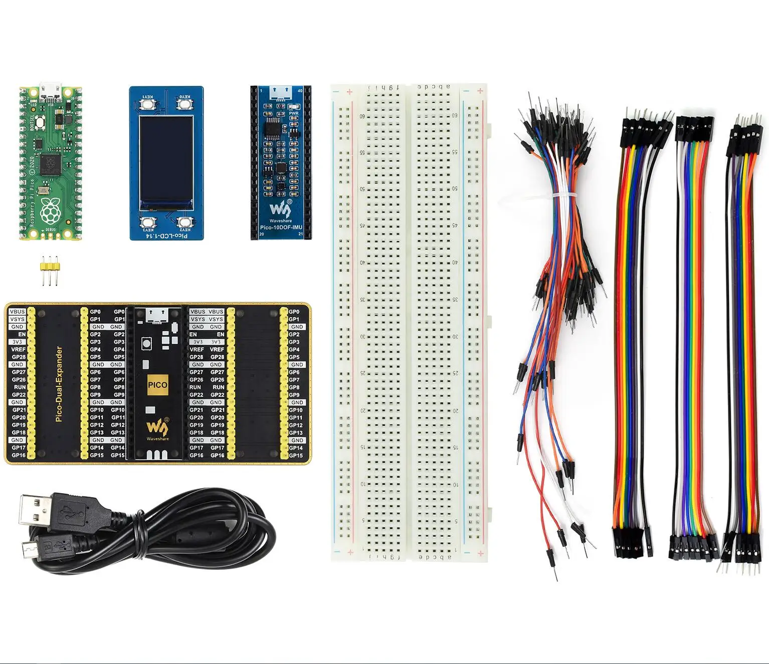 Waveshare Raspberry Pi Pico Evaluation Kit (Type B) The Pico + Color LCD + IMU Sensor + GPIO Expander