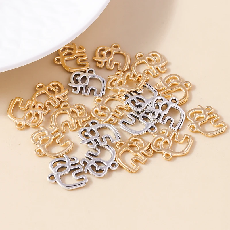 20 Stück 16x14mm 2 Farben Cartoon-Legierung Tier-Elefanten-Anhänger für Schmuckherstellung Halsketten Ohrringe Armbänder DIY Geschenke – Detail 8