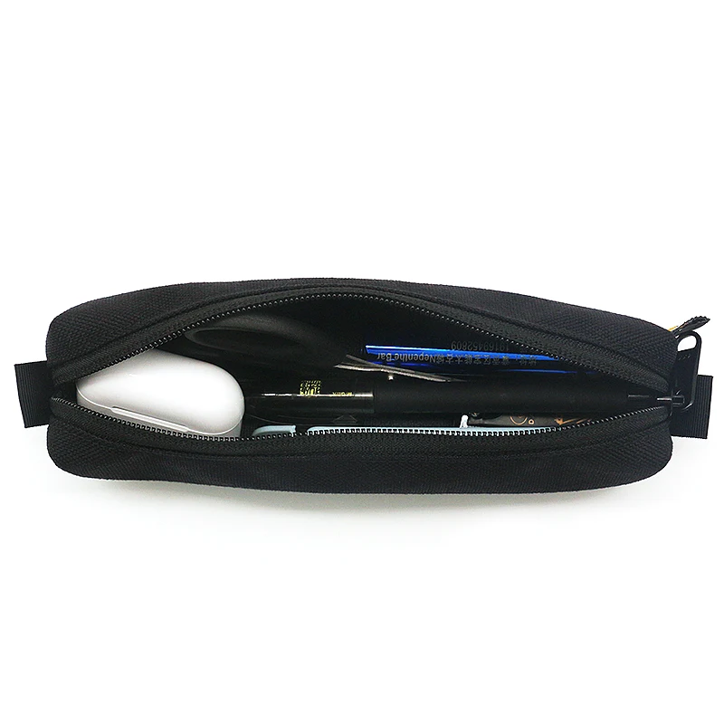 Small Durable Pencil Case Simple Black Zippered Cosmetic Bag Pen Bags Papeleria Stationery for School Office Suppliers