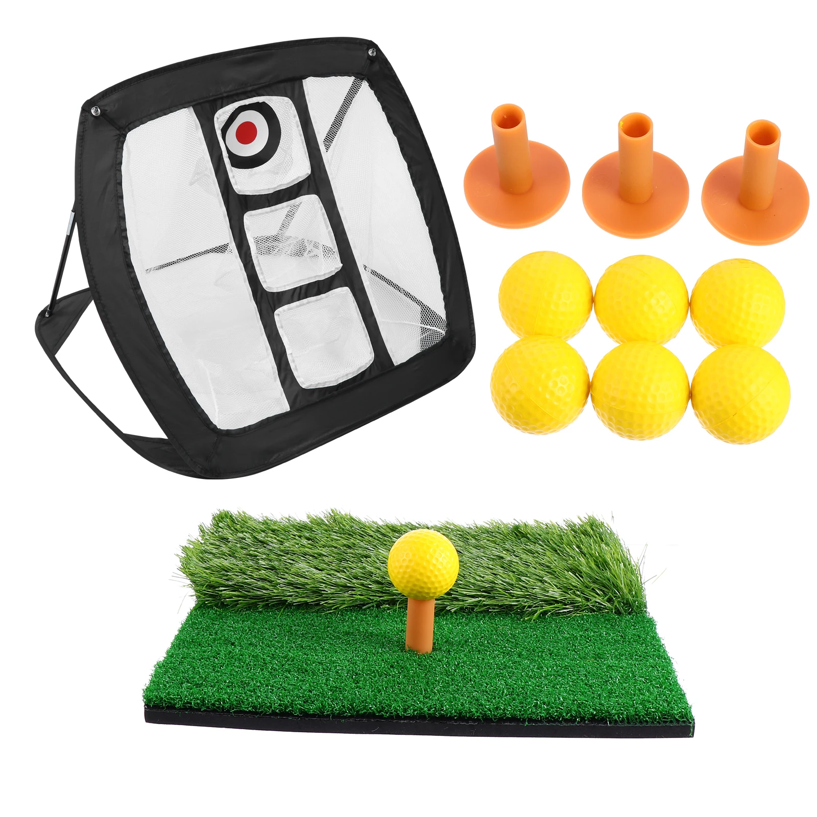 

Golf Practice Set Durable Nylon Net Training Aids Portable Foldable Golfers Equipment Stable Frame Ball Net Set