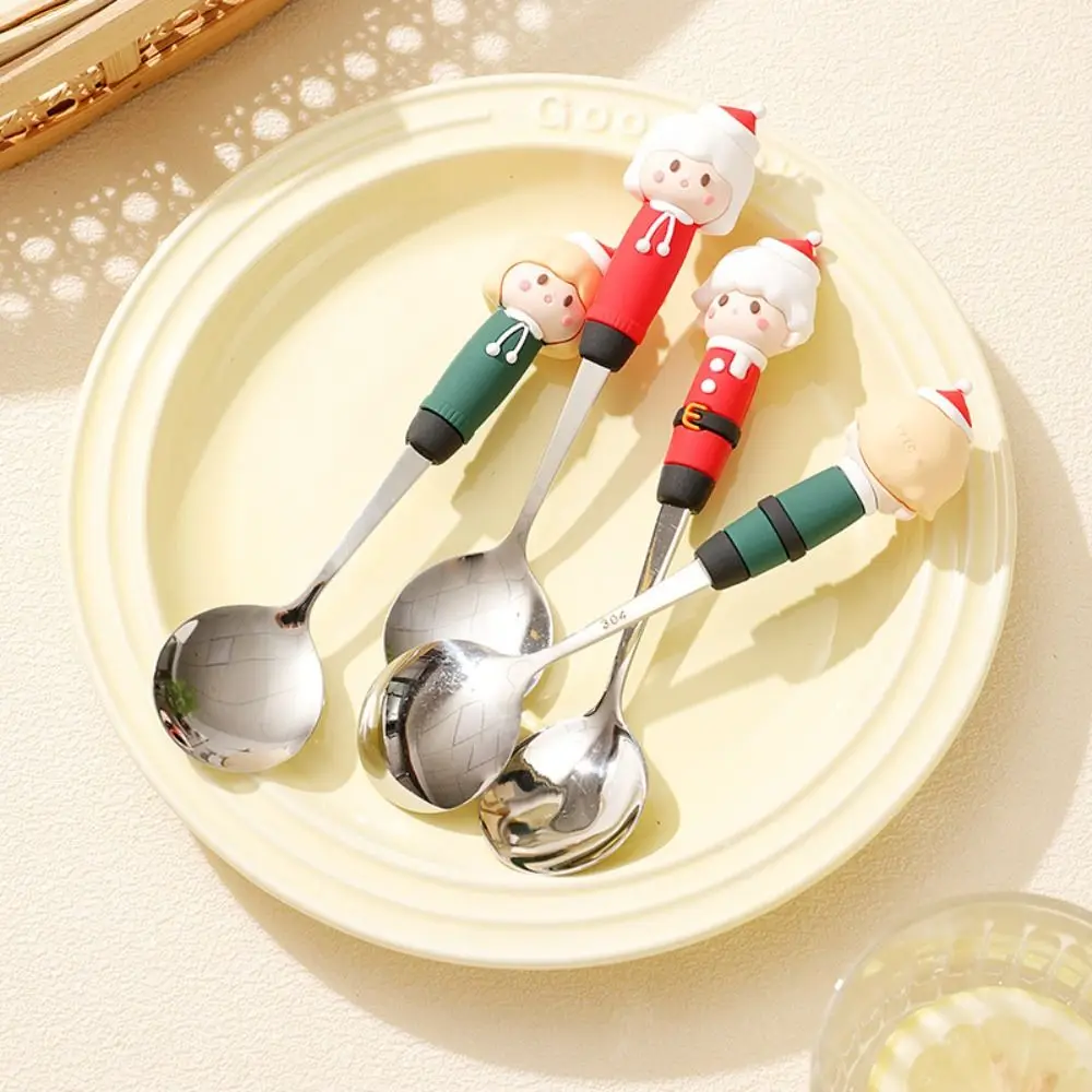 Creativity Cute Stainless Steel Spoon Cartoon Christmas Fork Tableware Girl Stainless Steel Cutlery Students