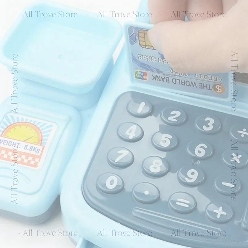 1Set Supermarket Cashier Electronic Game with Lighting And Sound Effects Simulation Shopping Cash Register Toy for Kids House Pl