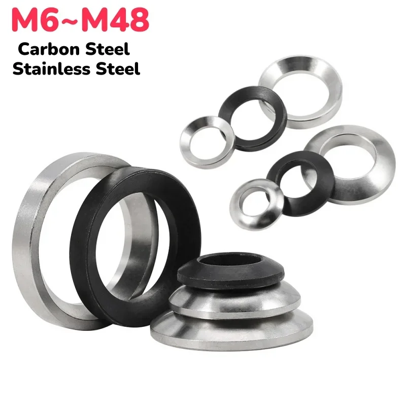 Conical/Spherical Washer Solid Countersunk Washer Stainless Concave Convex Cone Gasket Carbon Steel M6M8M10M12M14M16M18M20-M48