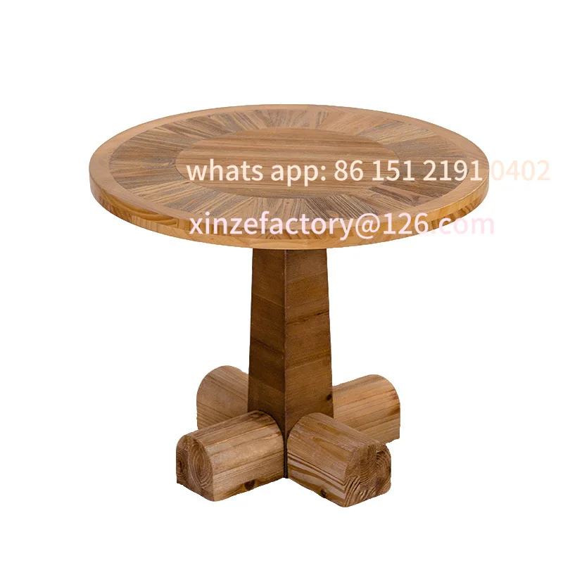 Customizable Solid Wood Coffee Table Modern Living Room Small Unit Creative Tea Table Household Log Wind Mini Round Small