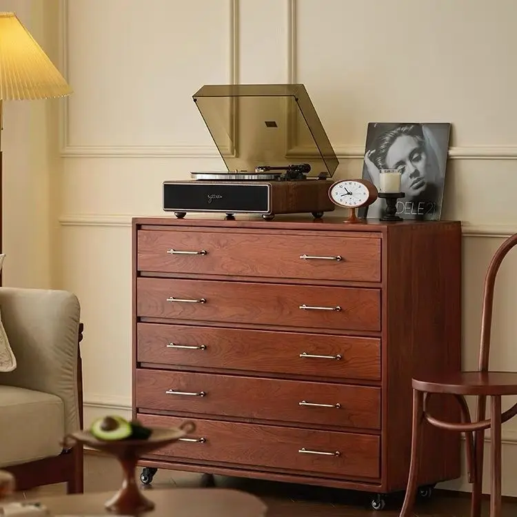 

solid wood retro chest household dining side sofa side cabinet solid wood drawer storage