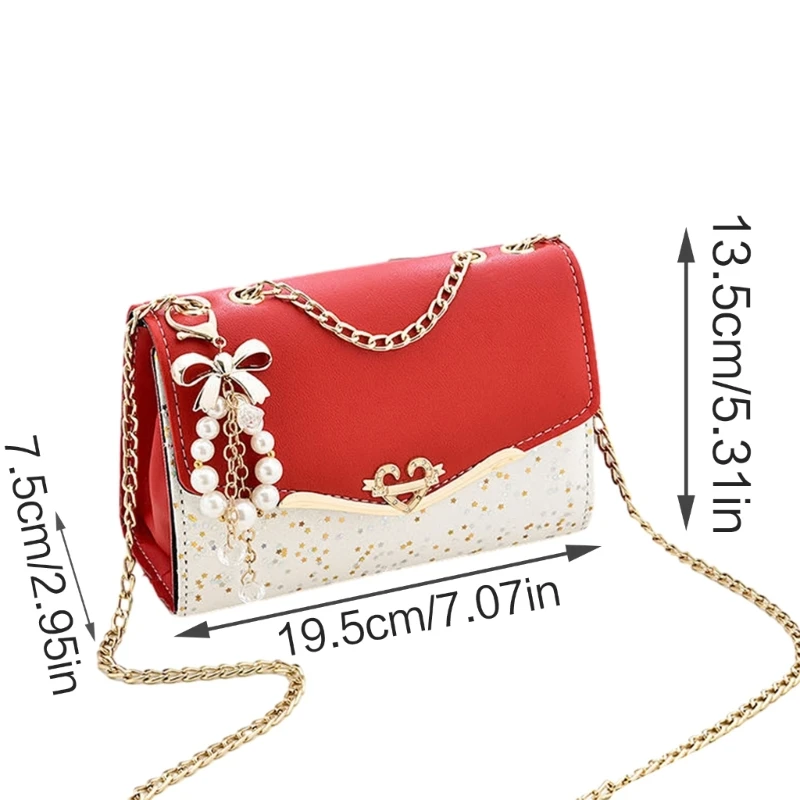 Trendy Crossbody Bag Women Fashion Shoulder Bag Purse with Convertible Chain Strap Crossbody Handbag for Work Daily