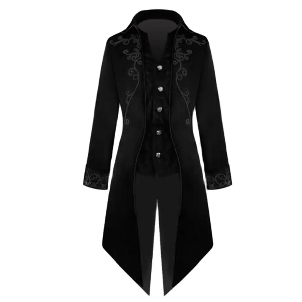 

Gothic Blends Halloween Amazon European American Medieval Retro Mid-Century Punk Men's Coat Embroidery Dress Up Clothing Flannel