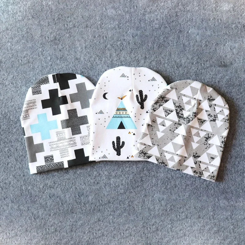 Spring Autumn Baby Hats Kids Children Cap Toddler Accessories Infant Hip-hot Cartoon Print Beanies for Girls Boys Newborn Stuff