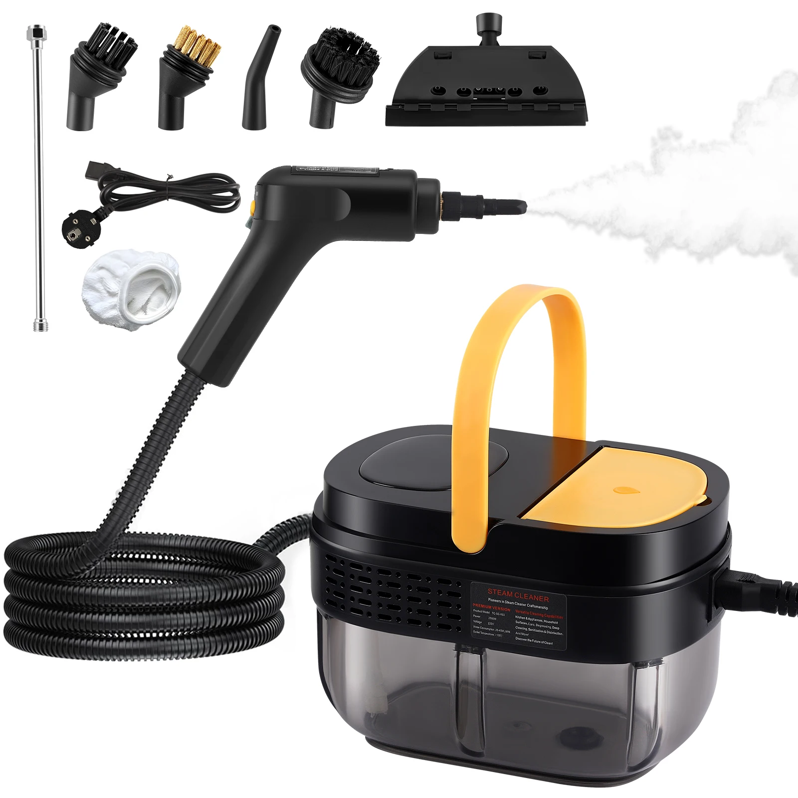 2500W Handheld Stoomreiniger 1600ML Multifunctionele Hoge Temperatuur Stoomreiniging 220V Voor Airconditioner Afzuigkap Auto - afbeelding 2