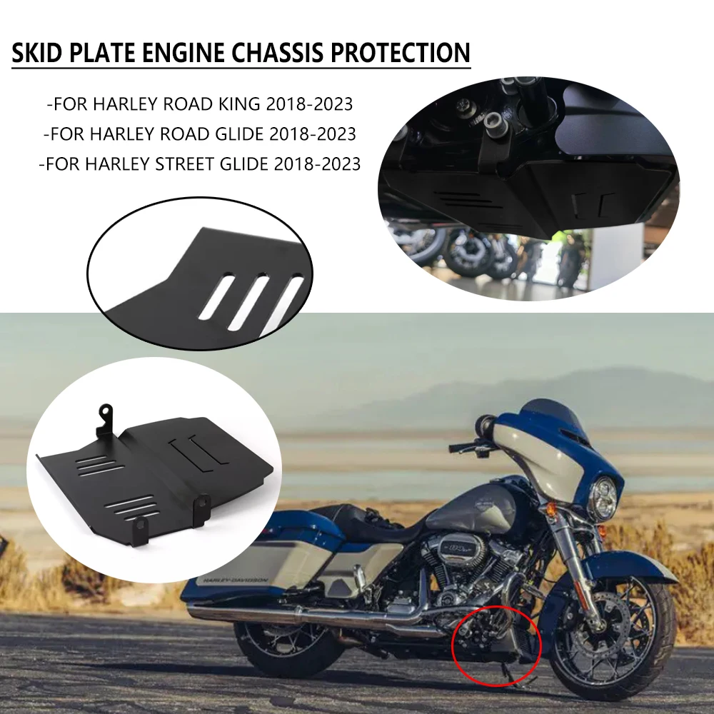 

For Harley Touring Road Glide Street Glide Road King 2018-2023 NEW Motorcycle Skid Plate Engine Chassis Protection