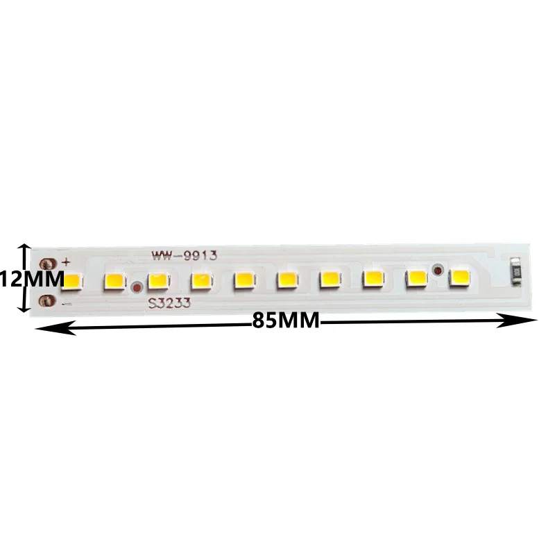 1pcs DC5V LED Lamp Board 1-3W  Light Source Warm Light 85x12mm Long Strip Light Strip Aluminum Light source with 1.5m cable