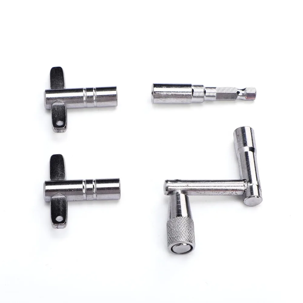 4PCS Durable Metal Drum Key Set Silver With Storage Box Drum Tuning Key Percussion Hardware Tool For Drummers