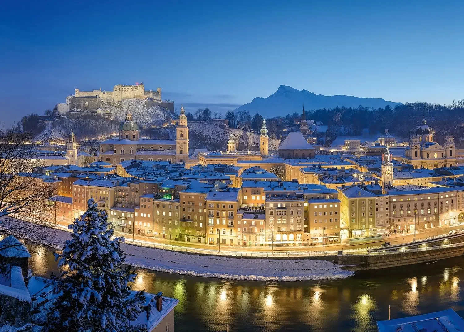 

300/500/1000 Pcs Salzburg Evening Mood Jigsaw Puzzle Wooden Puzzle for Gameroom Bedroom Livingroom Decor Birthday Holiday Gift