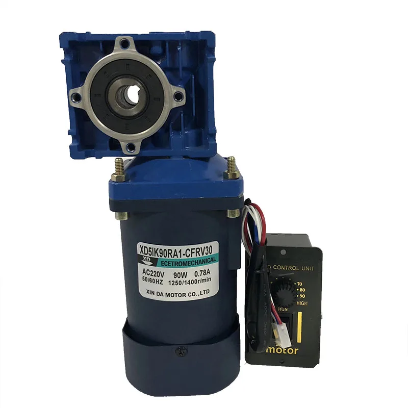 RV30 220V 90W AC engranaje helicoidal Motor de eje de salida única con regulador de velocidad velocidad ajustable CW CCW alto par