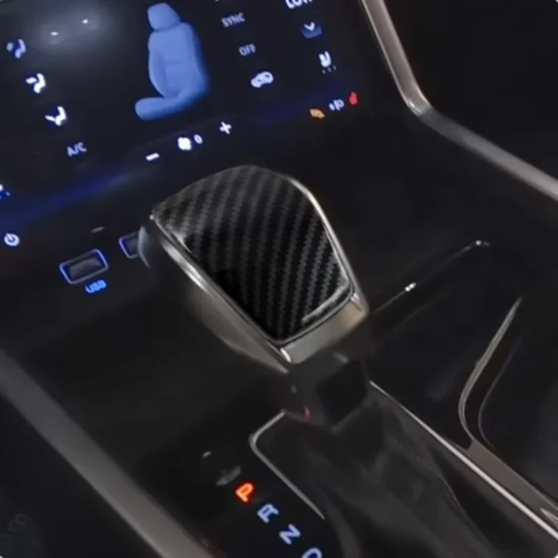 

For SsangYong Torres J100 2022-2024 ABS Carbon Fiber Gearbox Panel Trims Gear Shift Head Cover Interior Car Styling Accessories