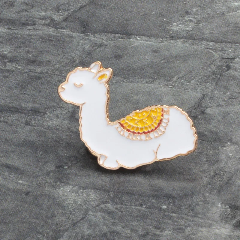 alpaca Hot Cartoon Cute Animal Enamel Brooch Pin Badge Decorative Jewelry Style Brooches For Women Gift