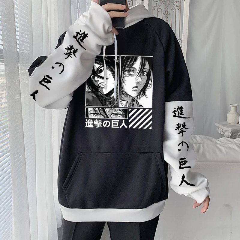 Anime Attack on Titan Unisex Hoodies Shingeki no Kyojin Cool Mikasa Ackerman Manga Harajuku Long Sleeve Casual Winter Sweatshirt