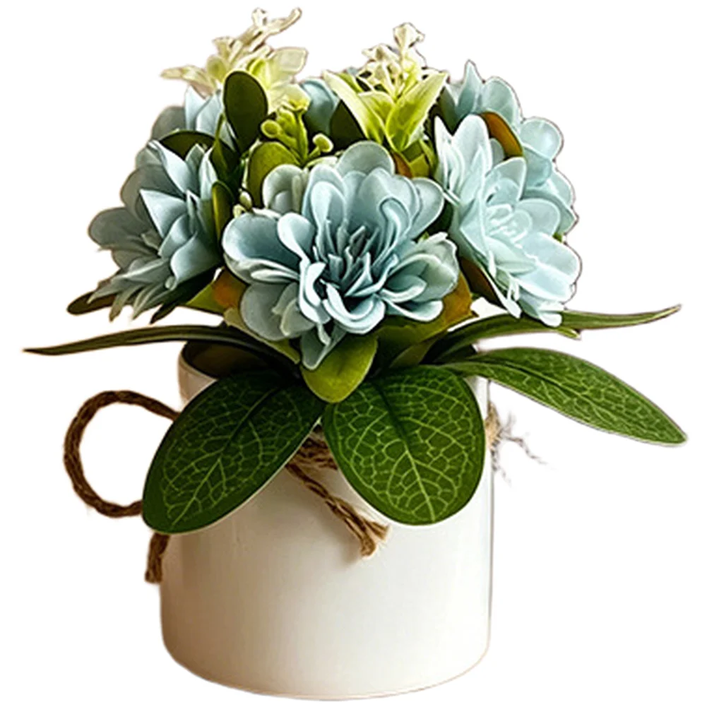 Faux Chrysanthemum Flowers in Stylish Pot