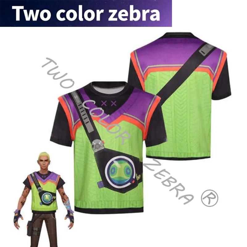 

Valorant Gekko Cosplay Costume T-shirt Summer Short Sleeve Shirt for Men Casual Top Outfit Halloween Carnival Party