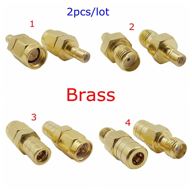 

2pcs/lot SMA To SMB Male Female Straight Connector SMB To SMA Female Male Adapter Test Converter High Quality Brass Gold Plated