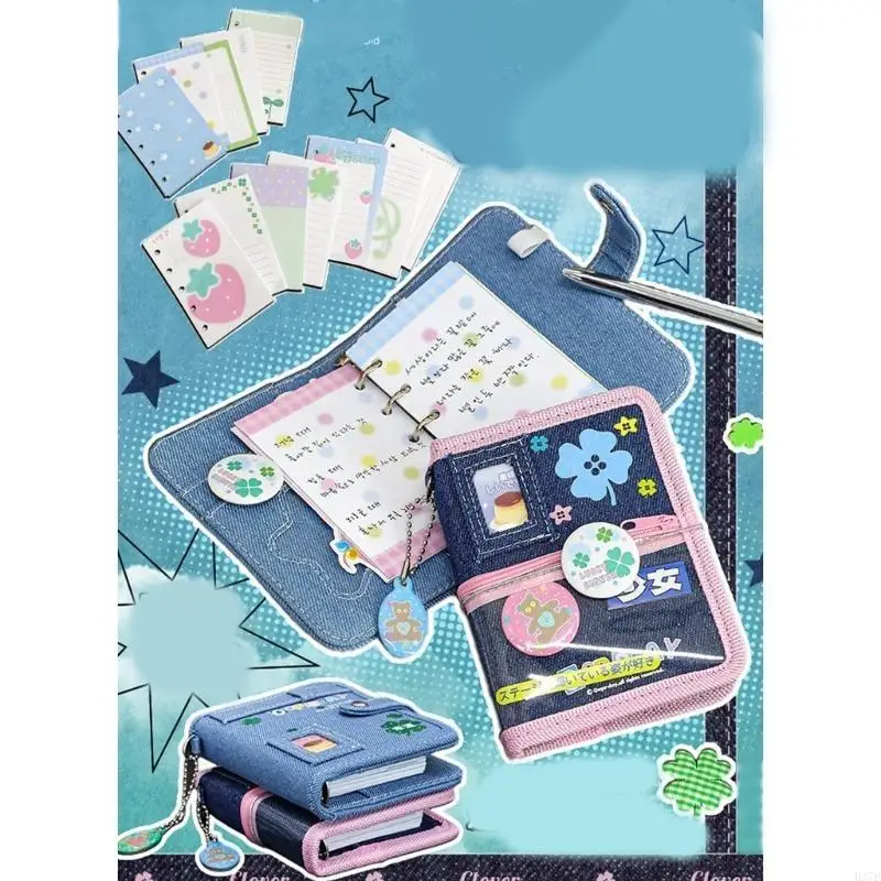 H37B Retro Notebook Sweet Clovers Notebook Scrapbook Journal Notepad voor school