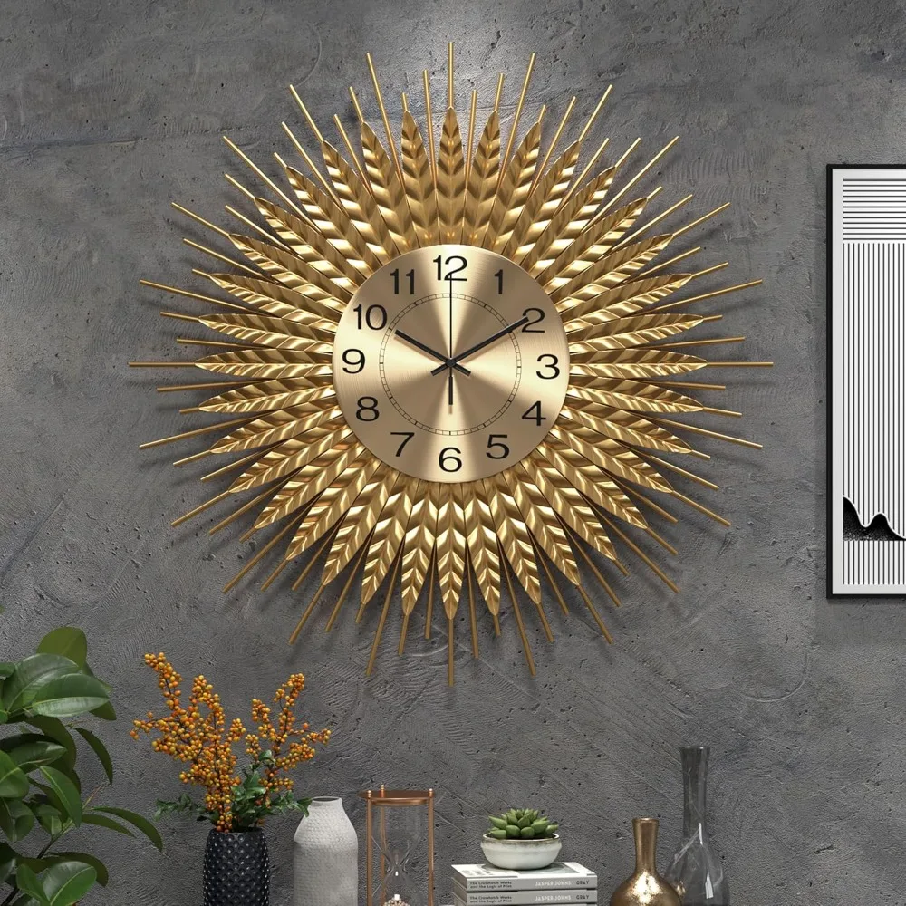 

Big Wall Clock Decoration Metal Medieval Wall Clock, Modern Big Silent Non Ticking Clock, Modern Handmade Home Art Deco