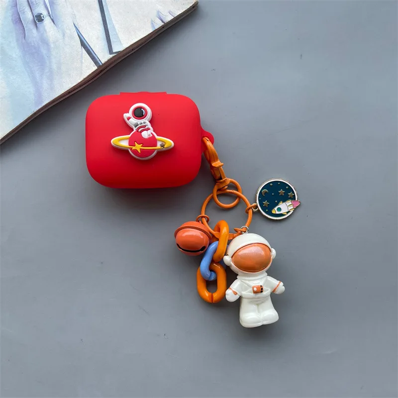 لطيف الكرتون رائد الفضاء سماعة واقية ل Shokz ، مفتوحة صالح لينة سماعة حماية غطاء مع قلادة جميلة ، كوكب