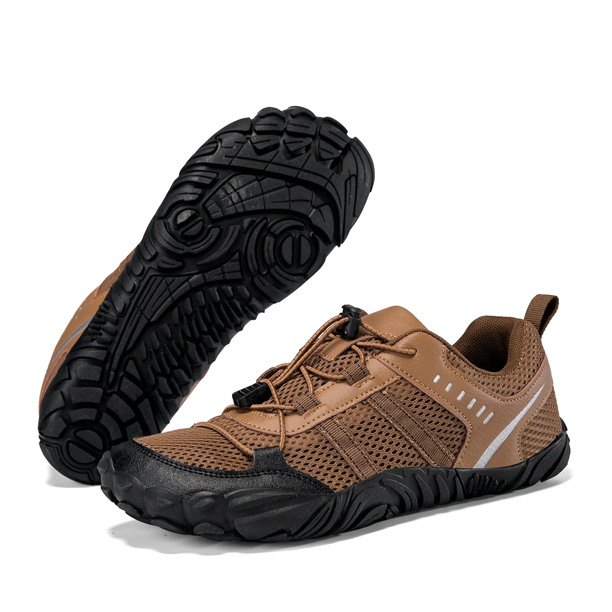 Large Size Wide Toe Shoes for Men's Outdoor Hiking and Cycling Casual Sports Shoes Shoelaces Anti Slip Rubber Sole Yijiao Shoes