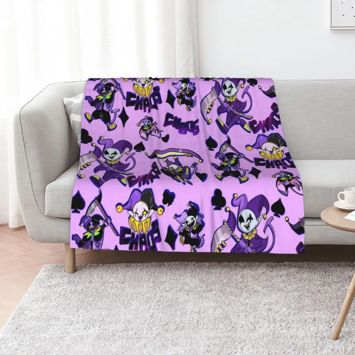 Jevil chaos Throw Blanket Comforter Luxury Brand Decorative Sofa Custom Flannels cosplay anime Blankets