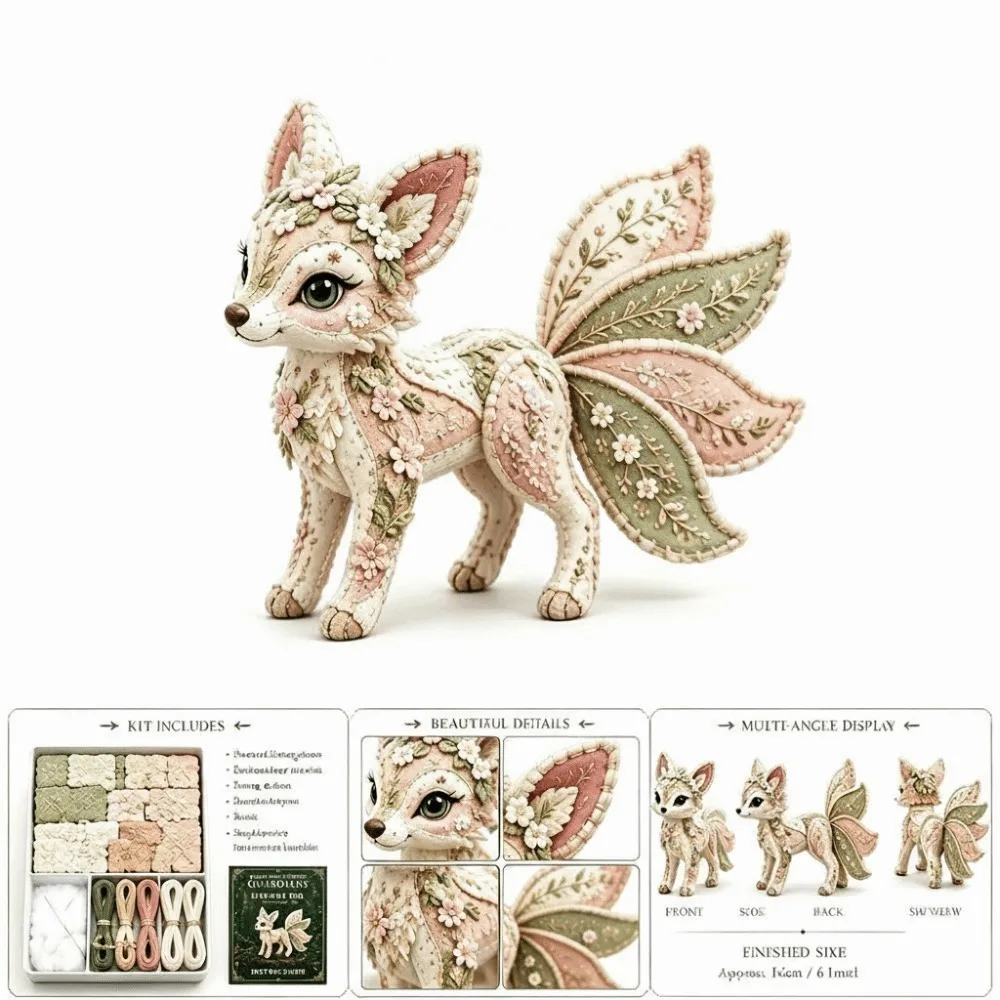 Floral Fabrics Animal Patchwork Set Creative Design Hanging Kit DIY Sewing Kit Home Decoration Material Pack Handmade Decor Kit