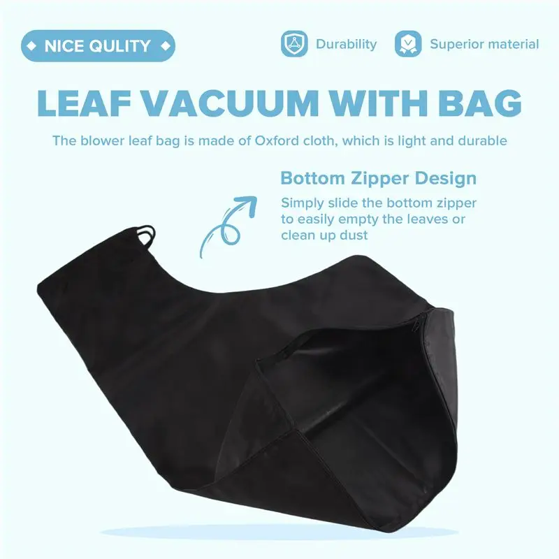 ABKW-Leaf Blower Bag Zippered Bottom Dump Leaf Blower Vacuum Bag Collect Leaf For Garden Lawn Fits Blowers Vacuums