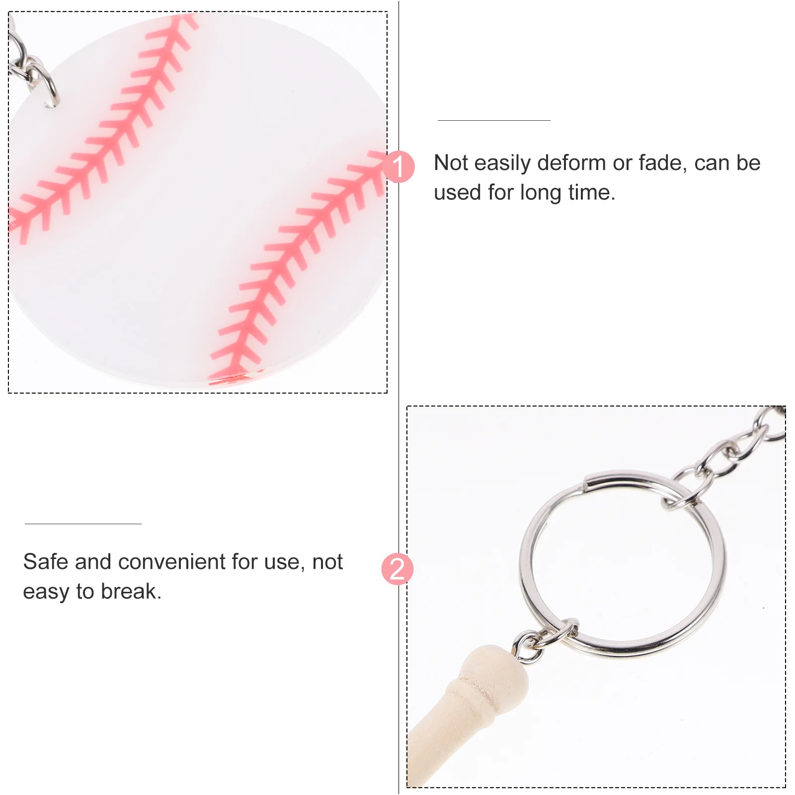 

18pcs Baseball Bat Keychain Bag Accessories Decorative Pendant Backpack Sports Key Ring Women Men Gift Team Sports Souvenir
