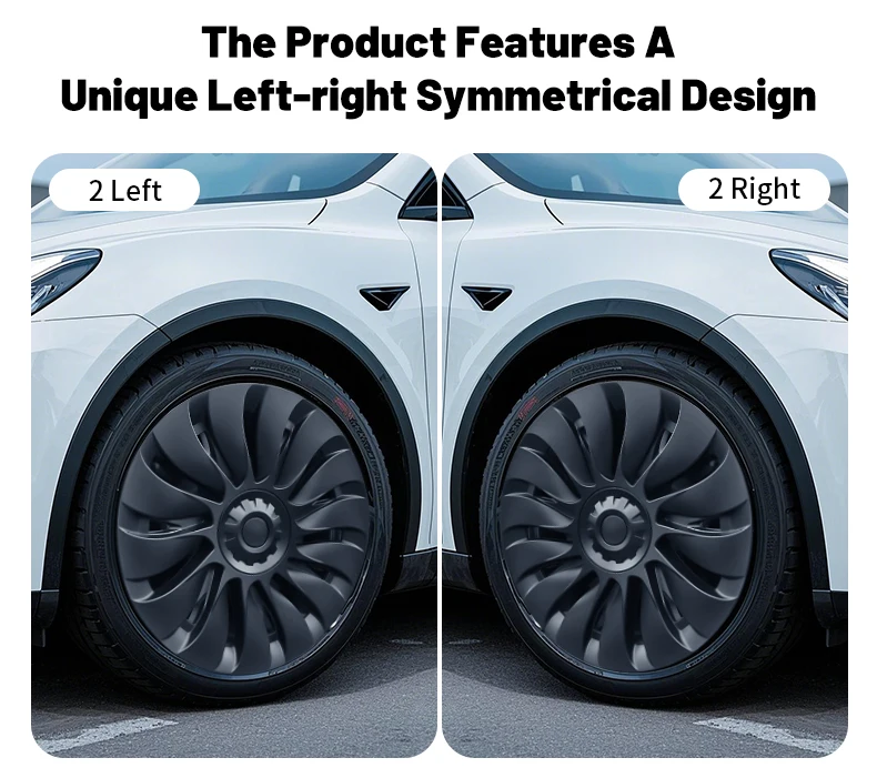 Design für Tesla Model Y (2020-2024) 19-Zoll Blade-Style Radkappen Vollständige Abdeckung Radzierblenden Auto-Ersatzteile (4 Stück) – Detail 3
