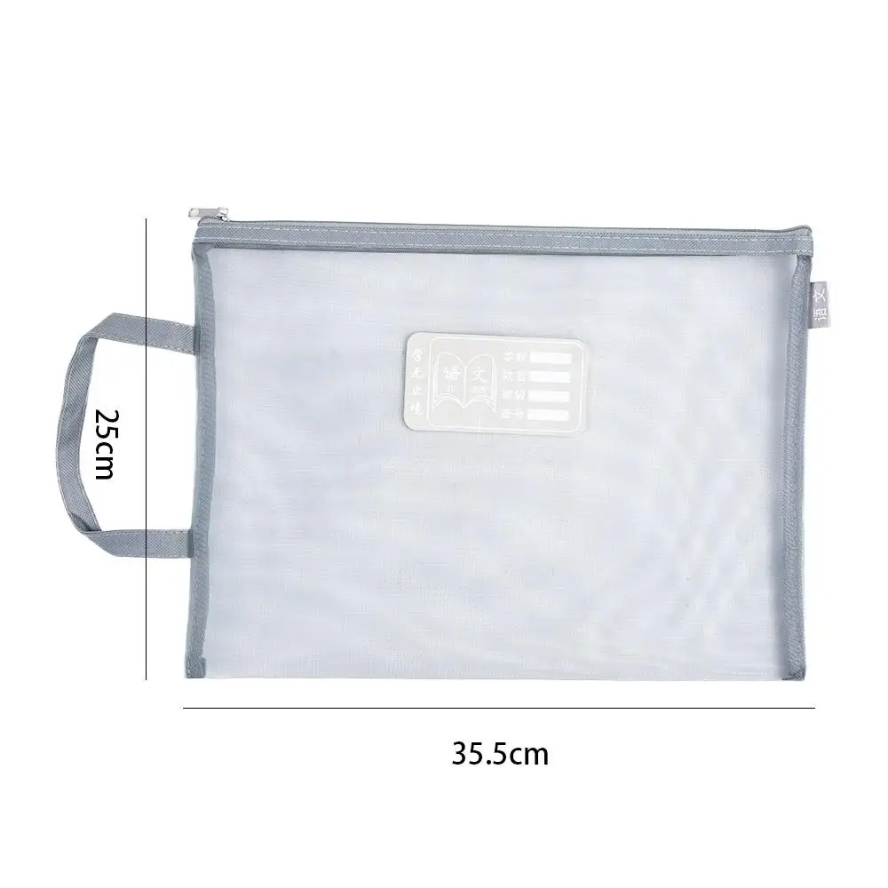 Portable File Pocket, Paper Protective, Material de Escritório Escolar, A4 File Folder, Handbag, Document Bag, Zipper, Storage