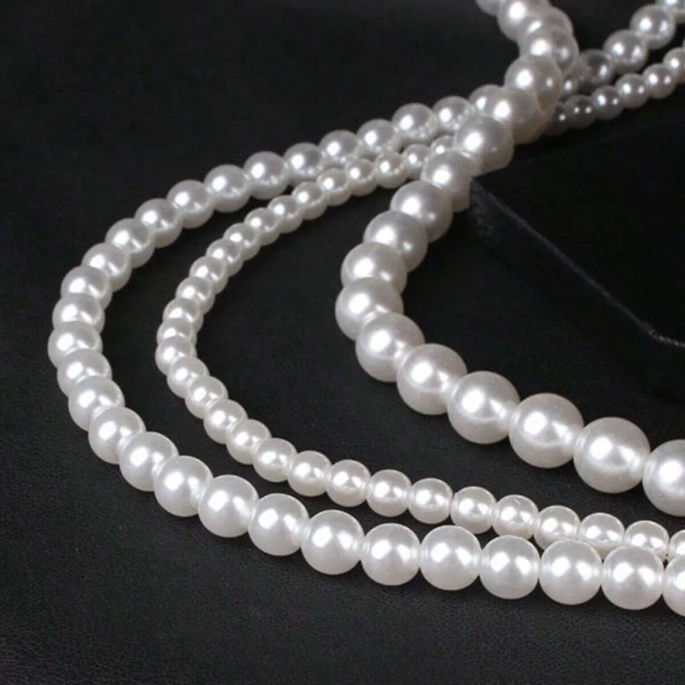 800Pcs White Mixed Acrylic Pearl Polished Loose Beads Set Elegant For DIY Jewelry Decors Handmade Craft Jewelry Making image 3