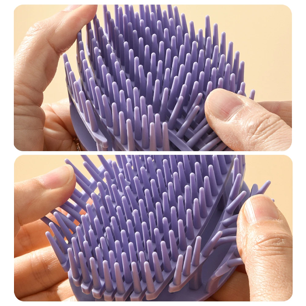 New Shampoo Comb with Wrap-around Silicone Band Soft Silicone Scalp Massager Hair Comb Easy To Clean Hair Washing Scalp Brush