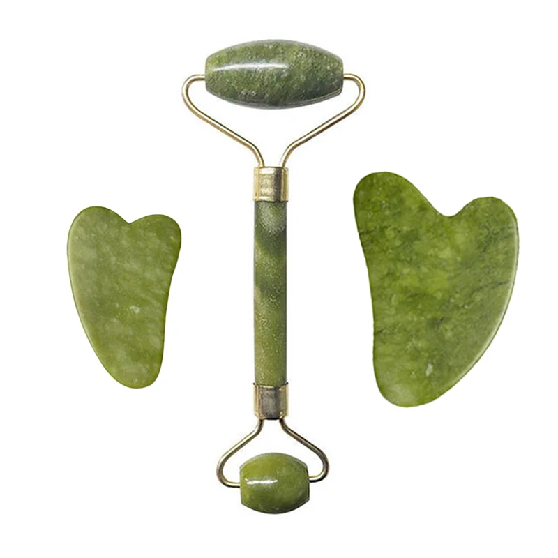 

1pcs Jade Roller Gua Sha Natural Jade Guasha Massage Gouache Scraper Tools Face Lift Anti-Aging Skin Care Spa Tool