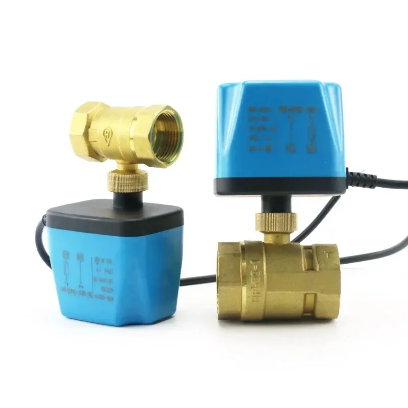 1/2 3/4 1 2 Inch DN15 DN20 DN25 DN32 Brass Normally Closed 2 Wire Motorized Ball Valve 12V 24V 220V Flow Control