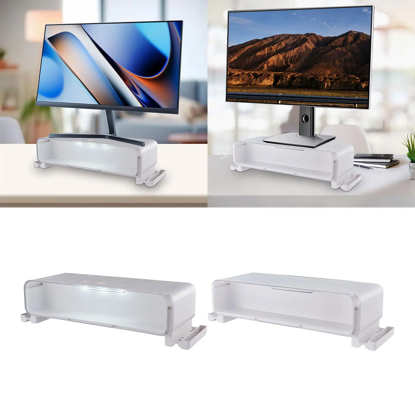 Étagère montante pour ordinateur portable, rehaussée pour boîtes multimédia, moniteur d'ordinateur TV